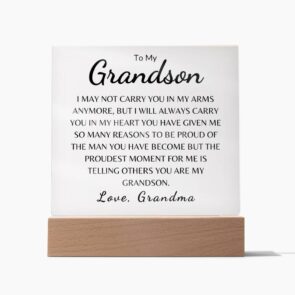 To My Grandson | Love, Grandma | Acrylic Square Plaque