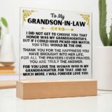 jewelry to my grandson in law led lit acrylic plaque ac31 39209084748017