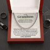 jewelry to my grandson love grandpa cuban link chain gift set ss160 37392706601201