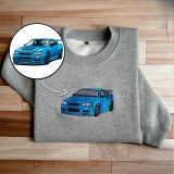 Custom Embroidered Car Outline Sweatshirt from Your Photo Custom Car Hoodie Crewneck Personalized Car Portrait Shirt Best Gift for Boyfriend