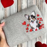 Embroidered Corgi Dog Sweatshirt Corgi Heart Sweatshirt Corgi Love Sweatshirt Corgi Valentines Sweatshirt Valentine Dog Shirt Crewneck