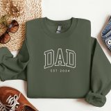 Embroidered Dad Est 2024 Sweatshirt Embroidered Dad Sweater Pregnancy Announcement for Dad Gift for Dad Father's Day Shirt New Dad Gift
