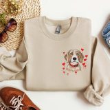 Embroidered English Foxhound Sweatshirt Embroidered Valentine Foxhound Dog Sweatshirt Foxhound Dog Heart Love Sweater Crewneck Shirt Hoodie