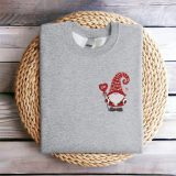 Embroidered LOVE Gnome Valentines Sweatshirt Embroidered Gnome Heart Shirt Valentines Day Shirt For Woman Valentines Day Gift Crewneck Shirt