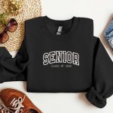 Embroidered Senior 2024 Sweatshirt Class Of 2024 Shirt Embroidered Graduation 2024 Sweatshirt Graduate 2024 Sweater Crewneck Shirt Hoodie
