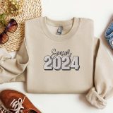 Embroidered Senior 2024 Sweatshirt Class Of 2024 Shirt Graduation Sweatshirt Graduate Sweater Crewneck High School Graduation Gifts For Her